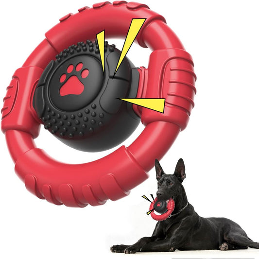 Extreme Tough Dog Chew Toys for Aggressive Chewers, Extra Durable Dog Squeaky Toys for Medium Breed, Indestructible Nylon Dog Toys for Large Dogs, Keep Dogs Busy