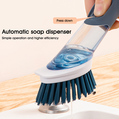 Premium Silicone Dishwashing Brush Set Built-in Soap Dispenser