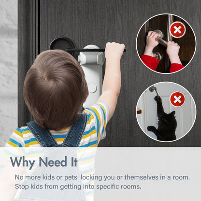 Cerradura de palanca de puerta para niños, artefacto de apertura, habitación antigatos y antimascotas, fácil de instalar y usar