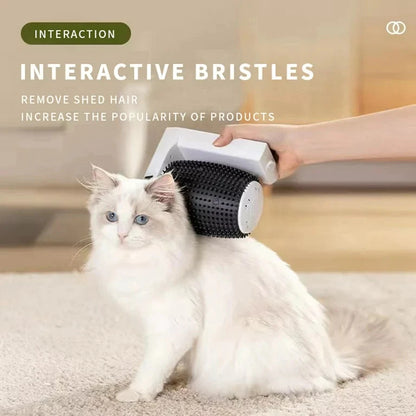 Pets Are Framily Cat Self Groomer Cat Brush, Automatic Smart Cat Self Groomer Wall