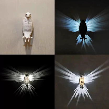 Lámpara de pared creativa y moderna con forma de pájaro, proyector con forma de búho y águila, aplique de luz con estampado 3D, iluminación corporal, Lustre para decoración del hogar