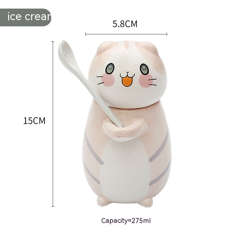 Keramiktasse mit Cartoon-Motiv, niedliche Katze, Salz-/Zuckerspender