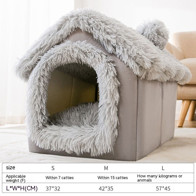Otoño e invierno gato ártico cálido engrosado calabaza perro cerrado cama para mascotas a prueba de viento
