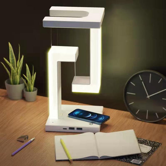 Kreative Smartphone Wireless Charging Suspension Tischlampe Balance Lampe schwimmend für Zuhause Schlafzimmer